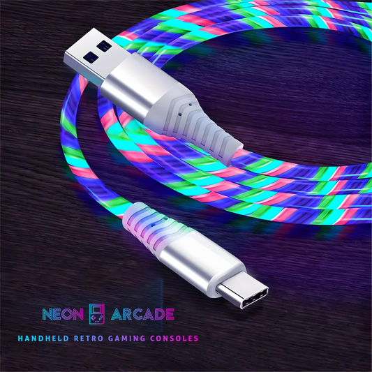 LED Luminous Flow 1m Type A to Type C USB Fast Charging Cable - 7A