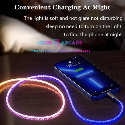 Type A to Type C USB Fast Charging Cable - 7A LED Luminous Flow 1m