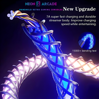 Type A to Type C USB Fast Charging Cable - 7A LED Luminous Flow 1m