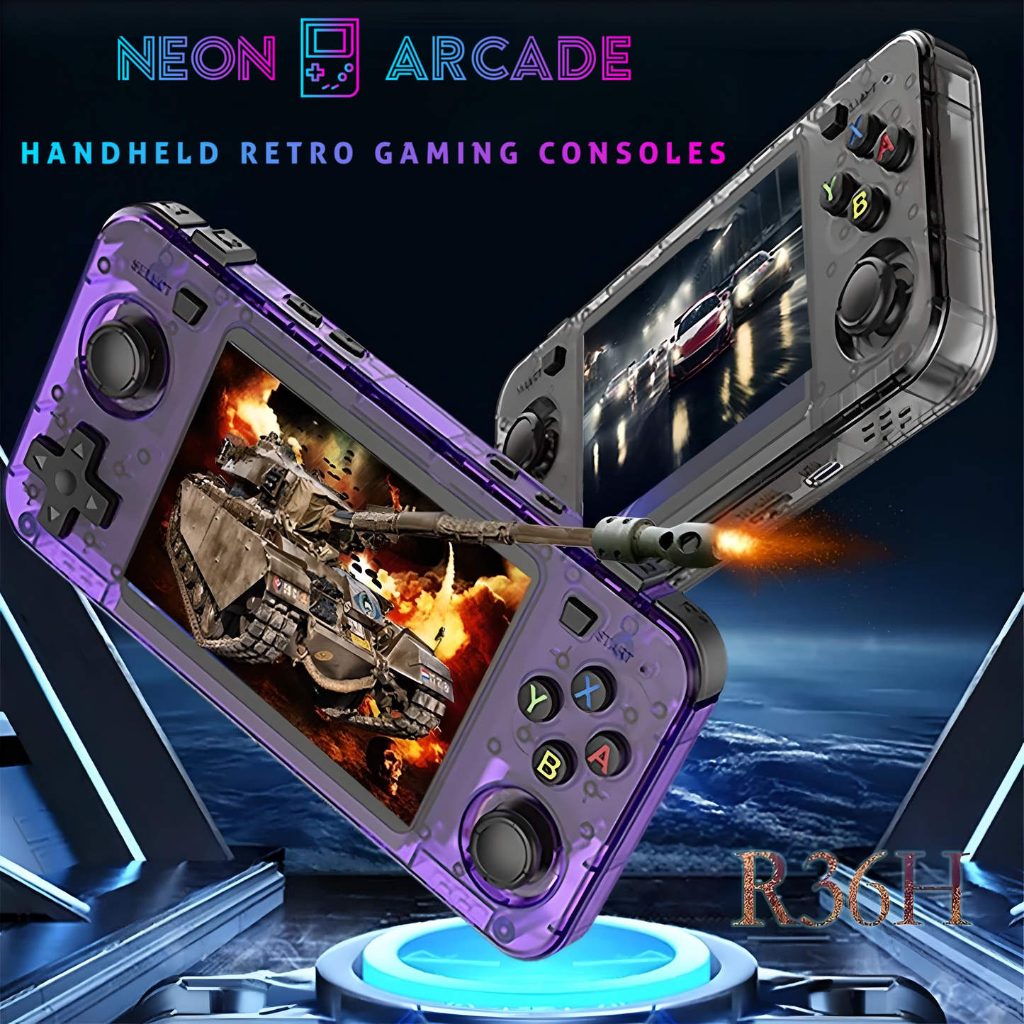 H Retro Handheld Gaming Console- Black 64Gb