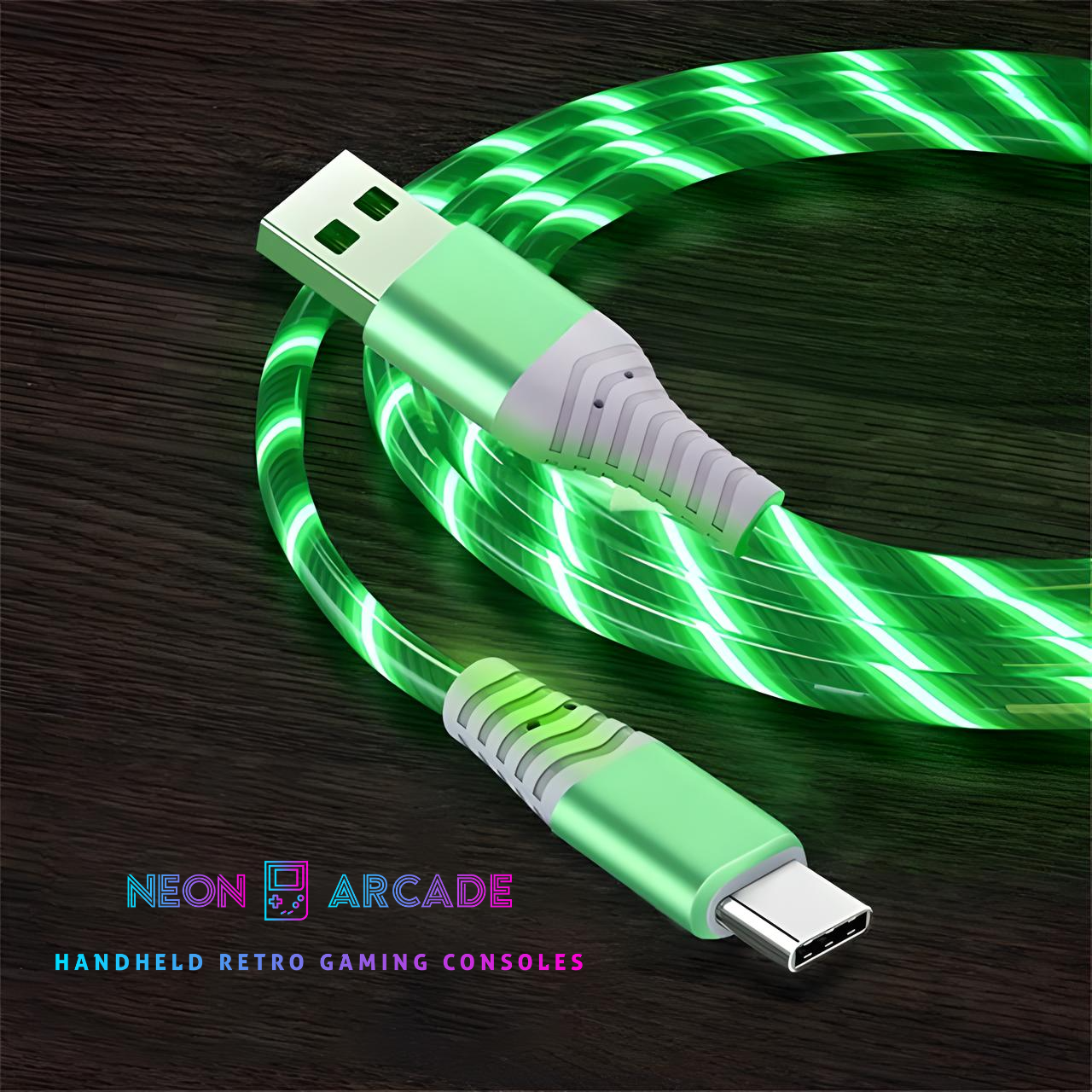 LED Luminous Flow 1m Type A to Type C USB Fast Charging Cable - 7A