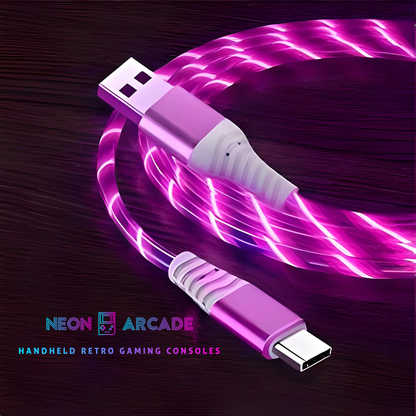 LED Luminous Flow 1m Type A to Type C USB Fast Charging Cable - 7A