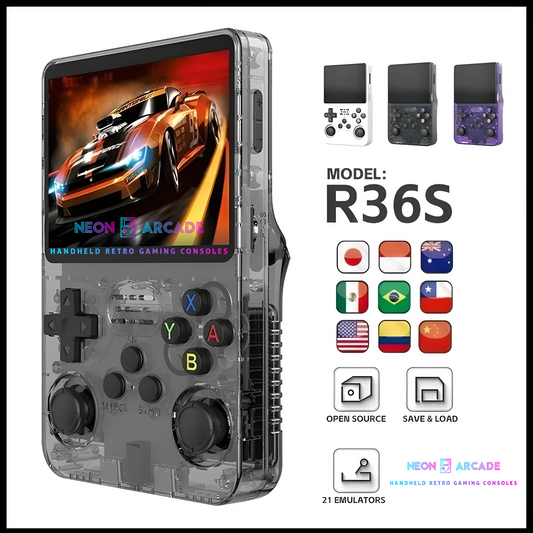 R36S Handheld Retro Gaming Console- White 64gb