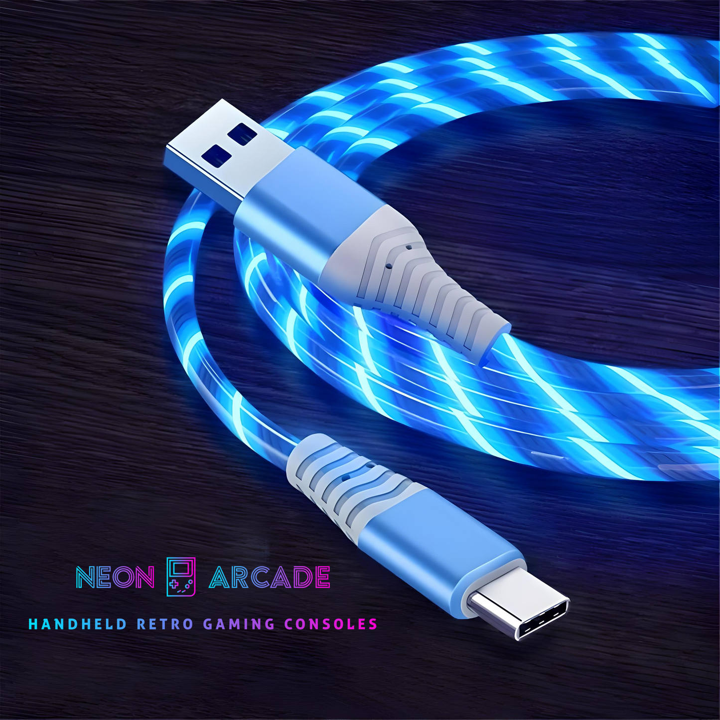 LED Luminous Flow 1m Type A to Type C USB Fast Charging Cable - 7A
