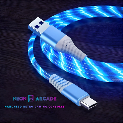 LED Luminous Flow 1m Type A to Type C USB Fast Charging Cable - 7A