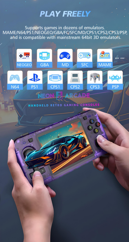 H Retro Handheld Gaming Console- Black 64Gb