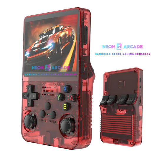 R36S Handheld Retro Gaming Console - Red 64GB
