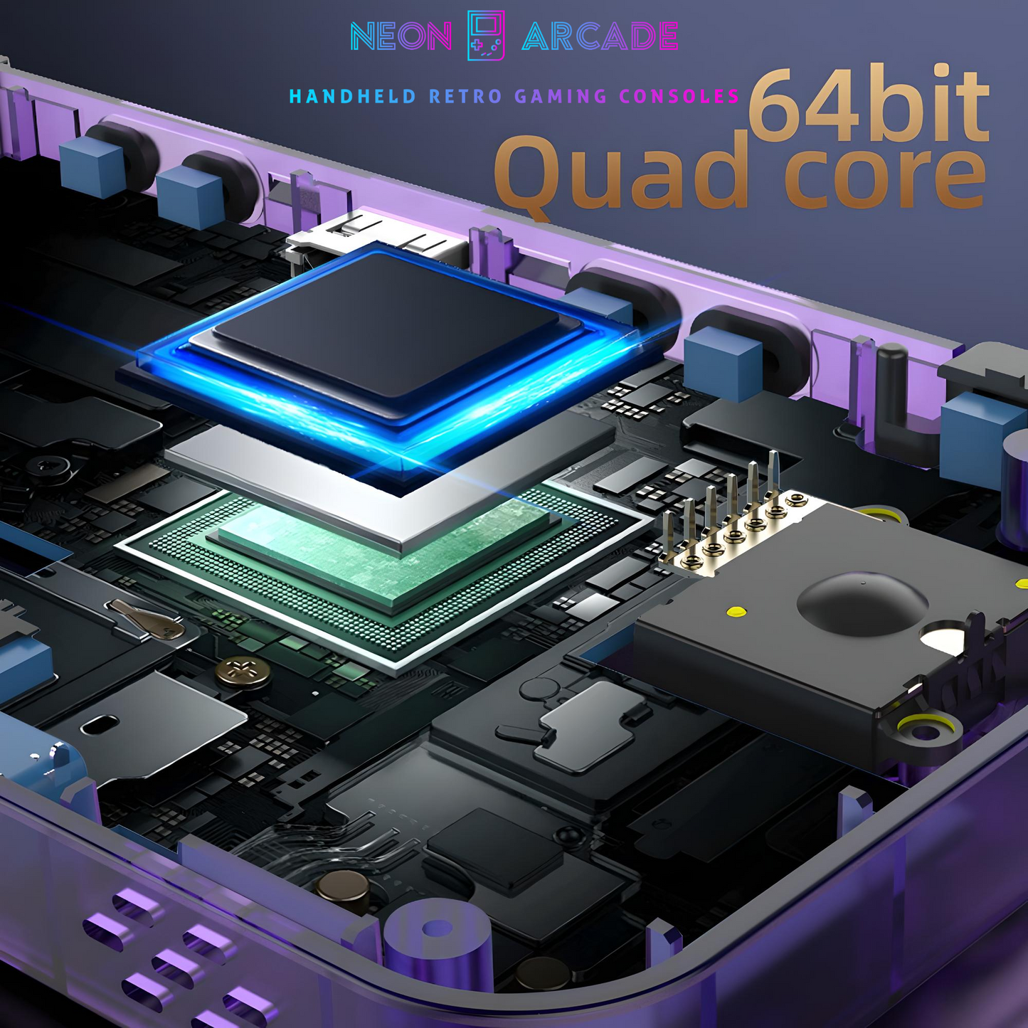 H Retro Handheld Gaming Console- Black 64Gb